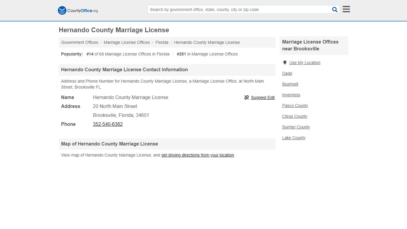 Hernando County Marriage License